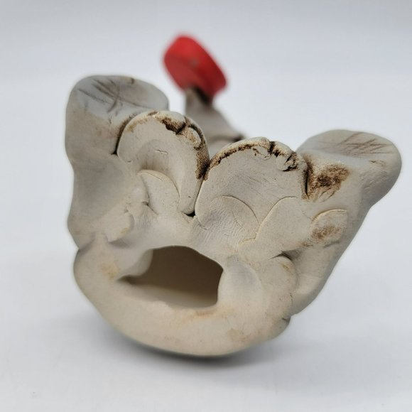 Cute Elephant "Let's Eat" Hungry Meal Time Figurine Artist Signed Modeled Clay - Picture 8 of 8